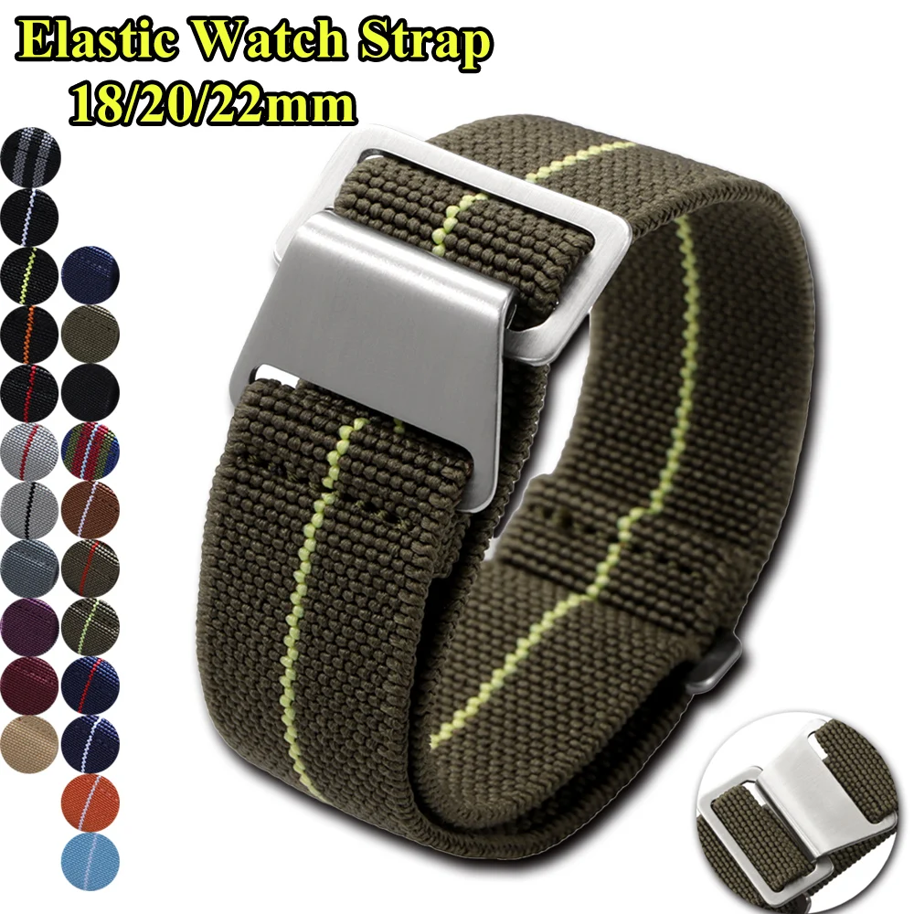 Nato Strap Nylon - Elastische horlogeband 18mm 20mm 22mm voor