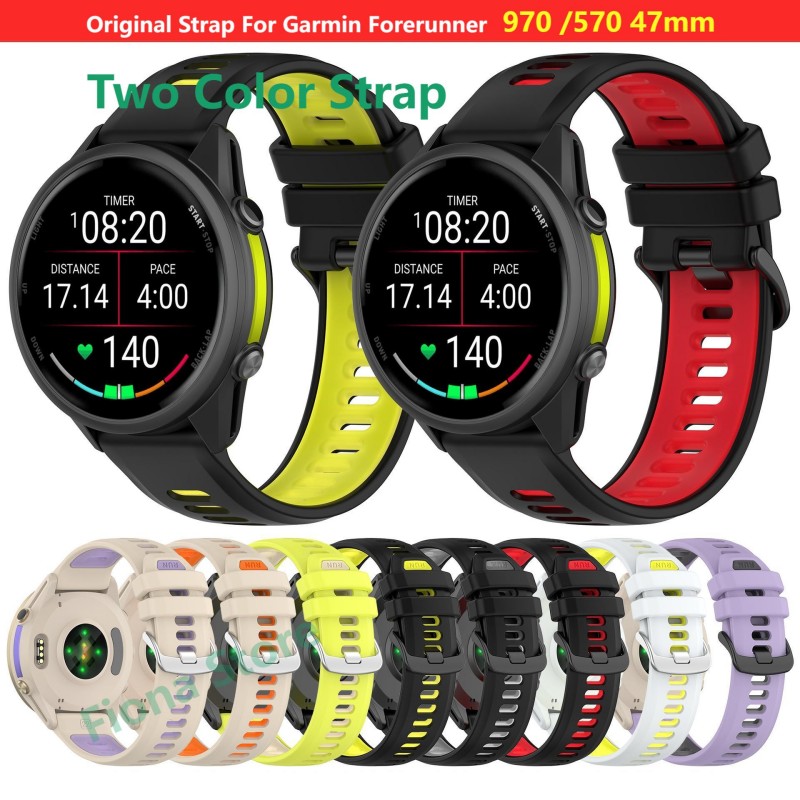 Silicone Watch Band 22Mm - 22 mm bicolor band voor Garmin