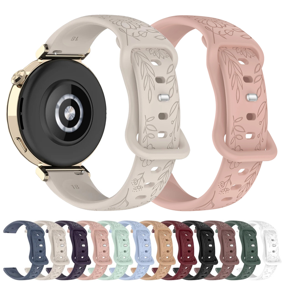 Silicone Watch Band 22Mm - 20 22mm 3D Bloemen Siliconen Band