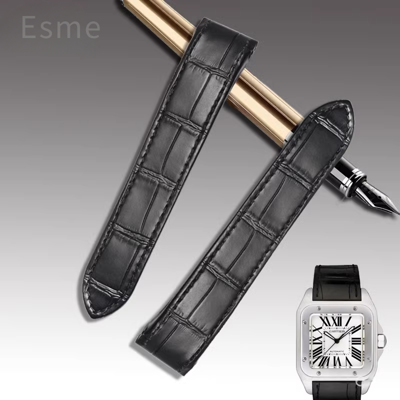 Cartier Watch Santos - Koeienhuid horlogeband voor Cartier Santos Sandoz