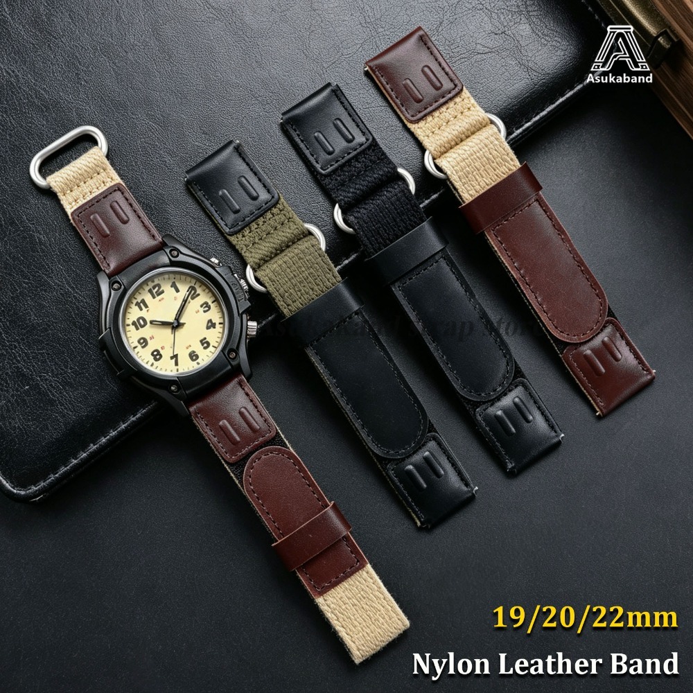 Leren nylon horlogeband 19mm 2 - Leather Strap Quick Release recensie en prijs