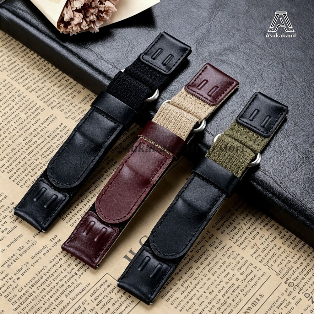 Leren nylon horlogeband 19mm 2 - Leather Strap Quick Release recensie en prijs