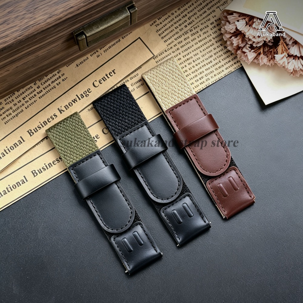 Leren nylon horlogeband 19mm 2 - Leather Strap Quick Release recensie en prijs