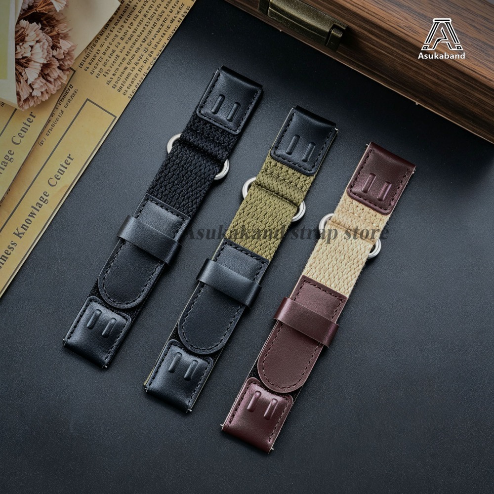 Leren nylon horlogeband 19mm 2 - Leather Strap Quick Release recensie en prijs