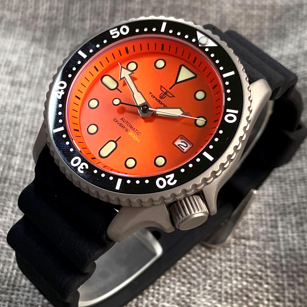 Tandorio 41 mm titanium NH35 h - Rubber Strap Diver recensie en prijs