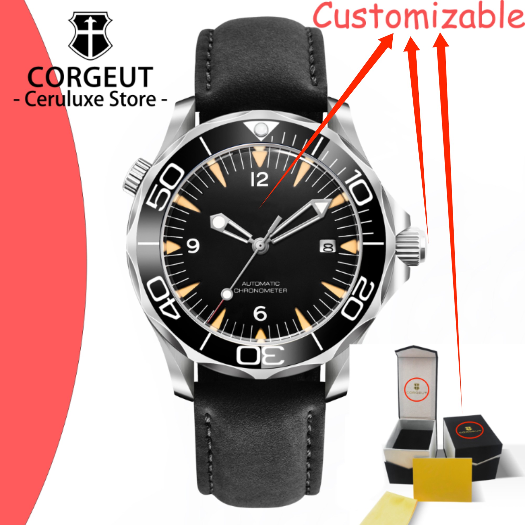 Op maat gemaakte logo saffierg - Stainless Bracelet Diver recensie en prijs